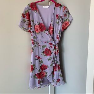 All in Favor floral wrap dress